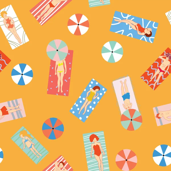 Beach Tatil seamless modeli insanlarla 