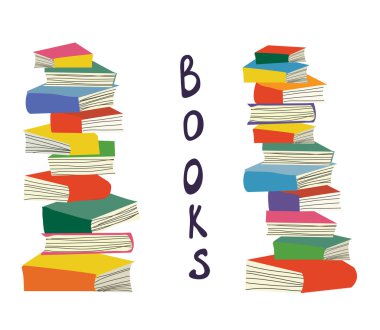 Books piles background for the educational card clipart