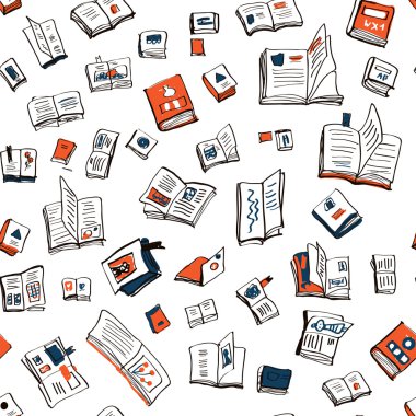 Kitap seamlesss desen, yarım yamalak tasarım