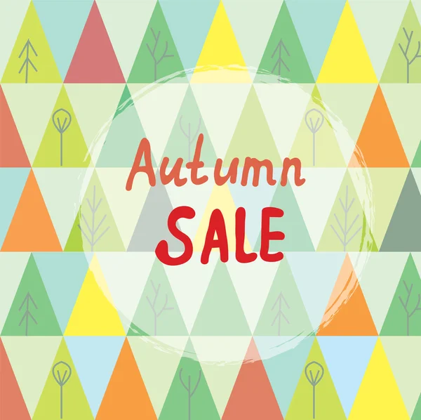 Banner de venta de otoño con árboles en estilo abstracto — Archivo Imágenes Vectoriales