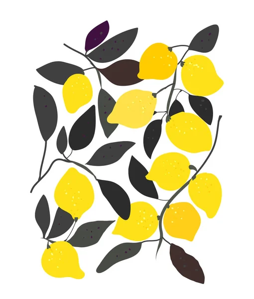 Fondo Limones Para Póster Pancarta Ilustración Gráfica Vectorial — Archivo Imágenes Vectoriales