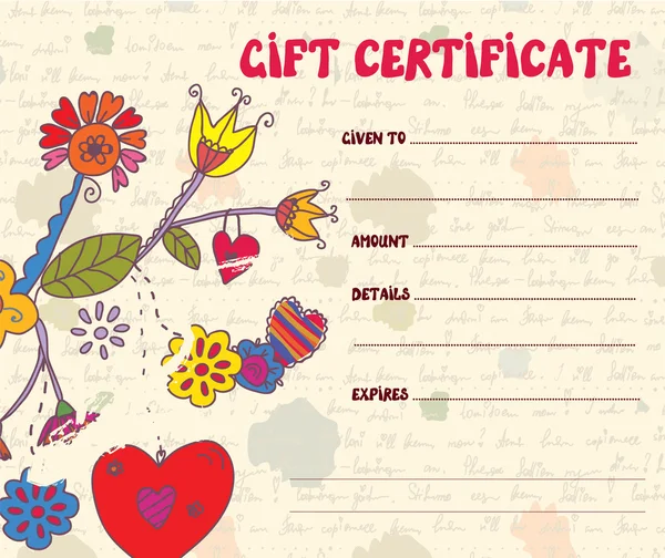 Certificado Girft diseño retro — Vector de stock