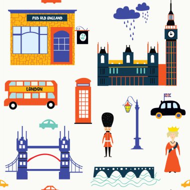 Londen symbolen grappige naadloze