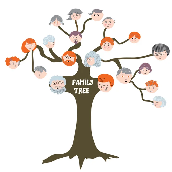 Árvore de família - desenhos animados engraçados —  Vetores de Stock