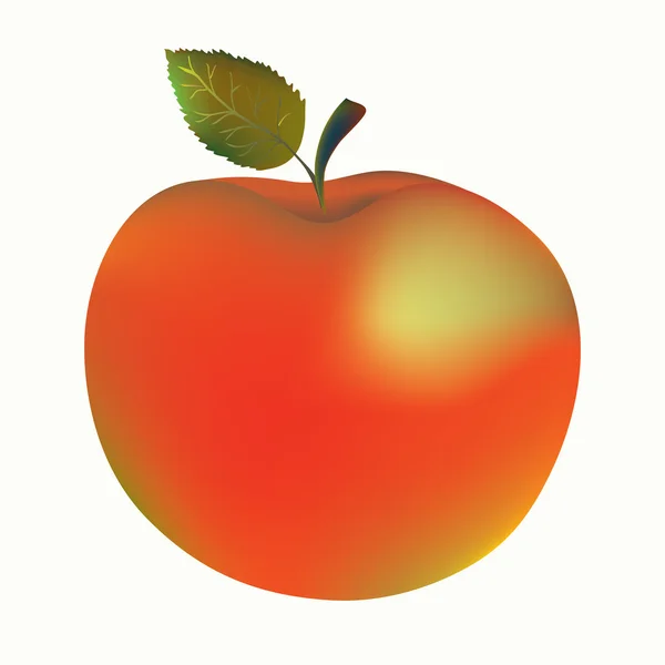 Jablko s listy ilustrace — Stockový vektor