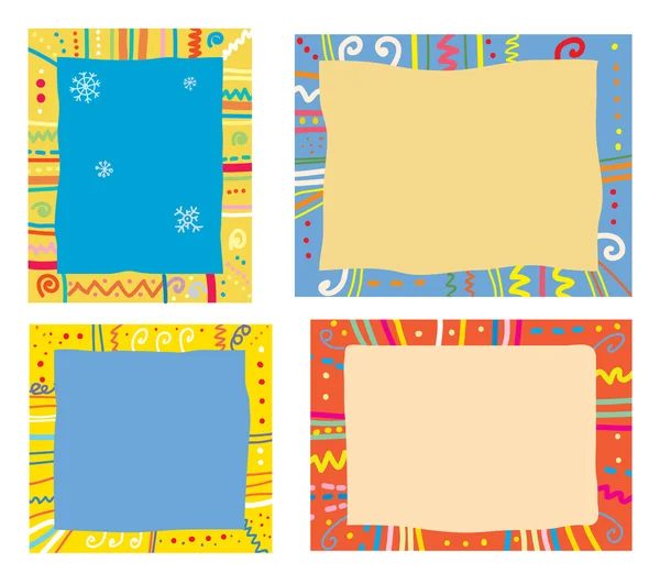 Holidays frames with pattern, snowflakes — Stock Vector