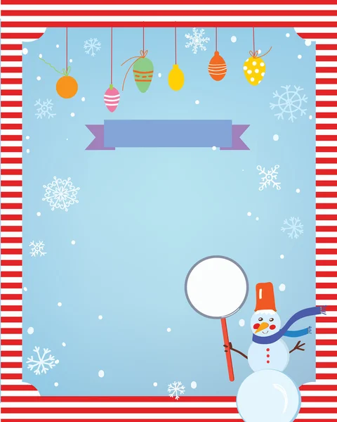 Vánoční pozadí pro kartu nebo pozvání s dekoracemi — Stockový vektor