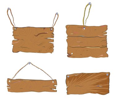 Ahşap masa seti - elle çizilmiş dokulu