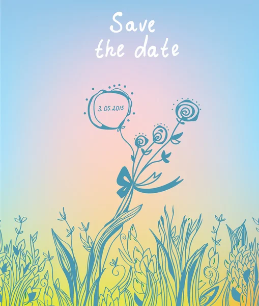 Enregistrer la date - invitation graphique de mariage — Image vectorielle