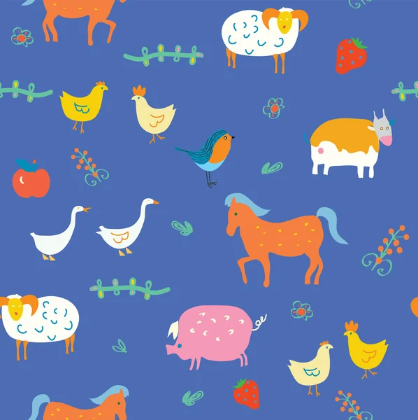 Seamless animals pattern — ストックベクタ