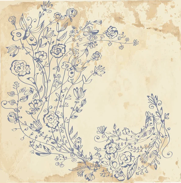 Elemento gráfico floral en el papel — Archivo Imágenes Vectoriales