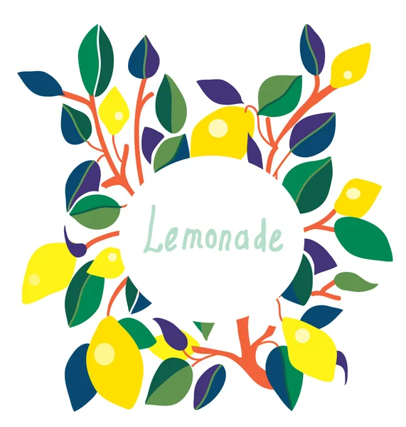 Lemonade label - bright design — Stock Vector