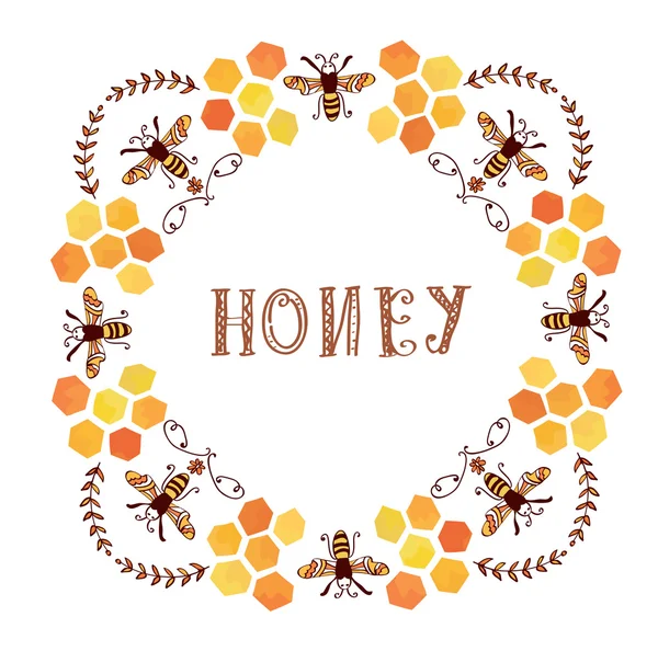 Étiquette miel style vintage — Image vectorielle