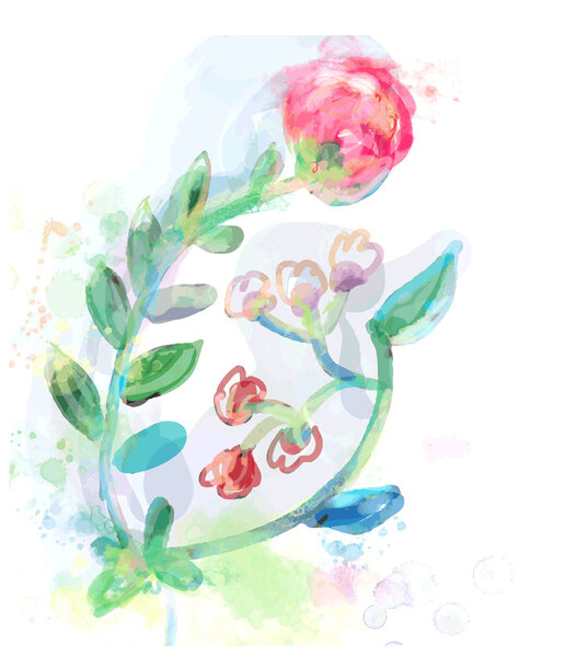 Floral design element for card or inviration