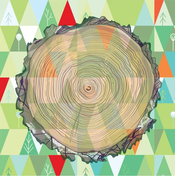 木材切割和森林背景 — 图库矢量图片