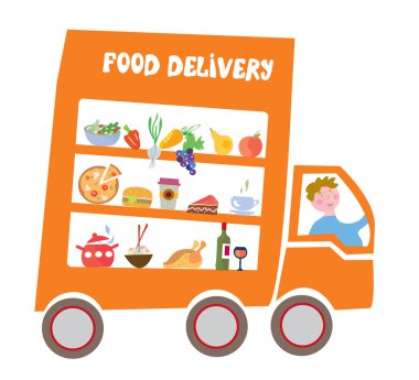 Food delivery cartoon
