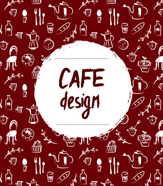 Cafe menu ontwerp in retro schets stijl — Stockvector