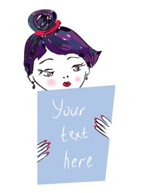 Girl reading a paper - the place for text 