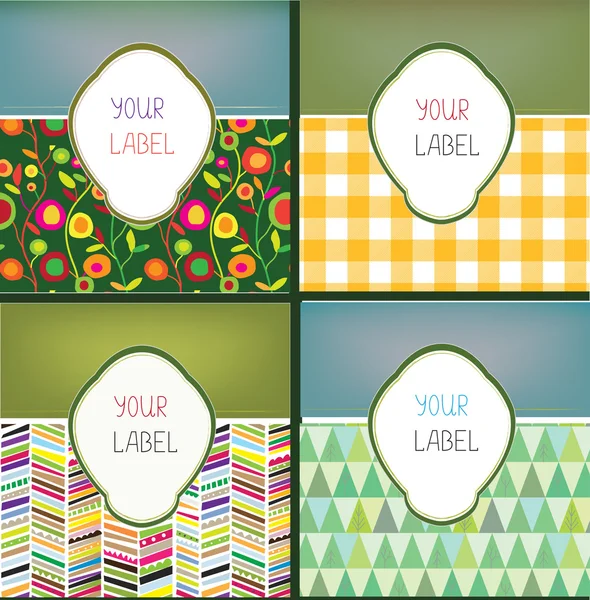 Set of abstract labels with pattern for the products — Stock Vector