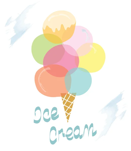 Tarjeta de diseño retro de helado - ilustración — Vector de stock