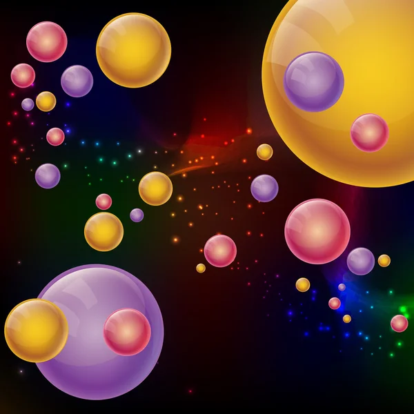 Abstract futuristic style background. Colorful 3D balls in space — Stock Vector