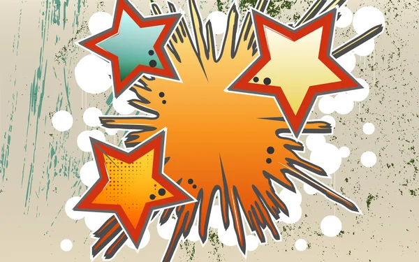 Abstract background of explosion stars  in graffity style. — Stock Vector