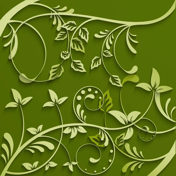 Feuilles abstraites fond vert . — Image vectorielle