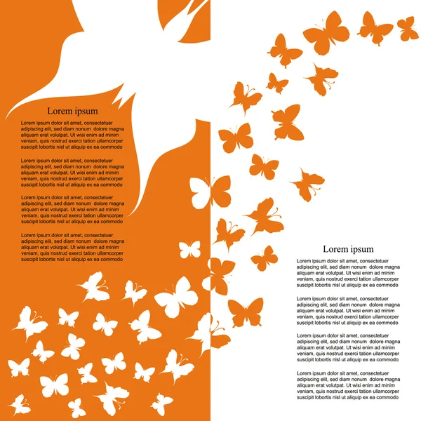 Design de modelo de folheto com borboletas . —  Vetores de Stock