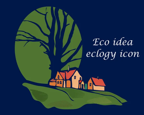 Logo design template-ecologia concetto creativo . Grafiche Vettoriali