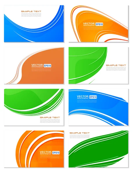 Vários conjuntos de design de onda de cartão de visita, elementos para design . —  Vetores de Stock