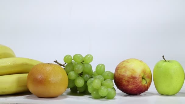 Close-up van fruit In beweging — Stockvideo