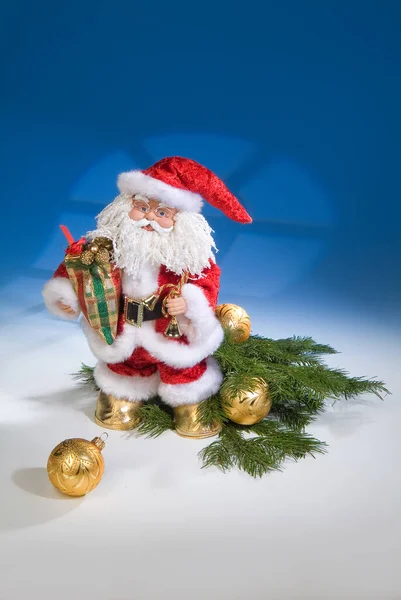 Статуетка Санта Клауса Задньому Плані Студії — стокове фото