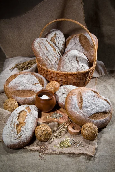 Diferentes Tipos Pão Pastelaria — Fotografia de Stock