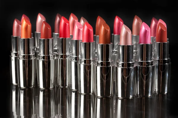 Tubes Different Kinds Lipstick Studio Background — Stock Photo, Image