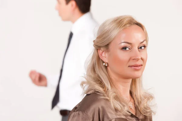 Gruppo Giovani Uomini Donne Sfondo Isolato — Foto Stock