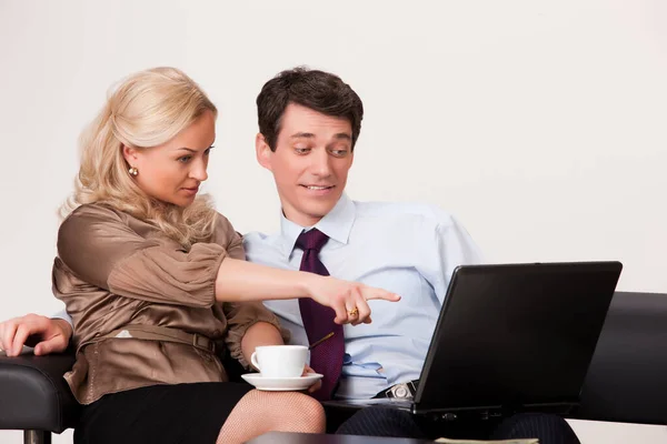 Young Man Woman Business Situation — Stock Photo, Image