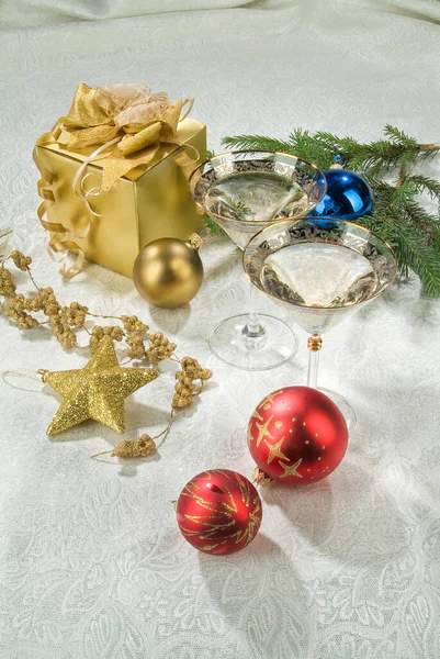 Still Life New Year Accessories Studio Background — Stock Photo, Image
