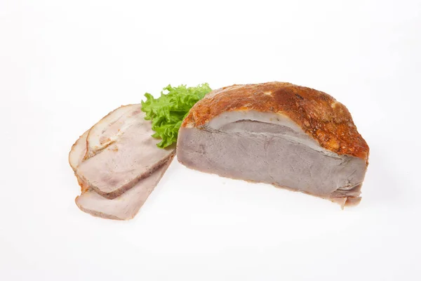 Кусочки Мяса Изолированном Фоне Студии — стоковое фото