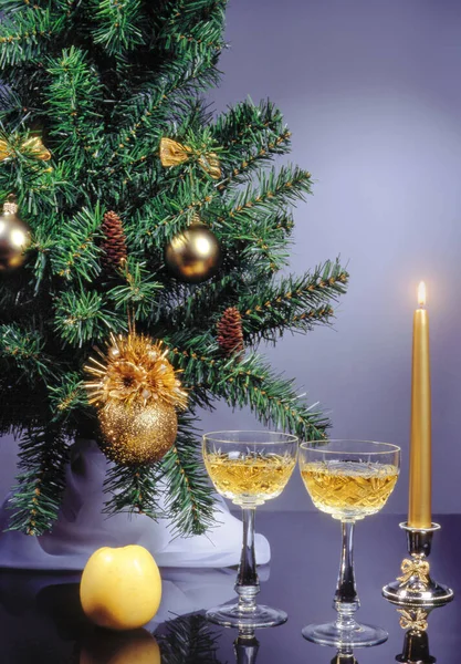 Stilleven Met Nieuwjaar Kerstaccessoires — Stockfoto