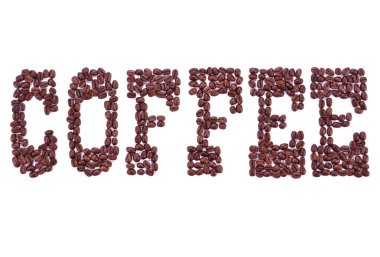 Kahve çekirdekleri izole edilmiş bir stüdyoda harf olarak hazırlanır.