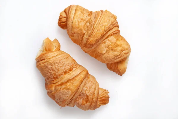 Traditionell Croissant Isolerad Studio Bakgrund — Stockfoto