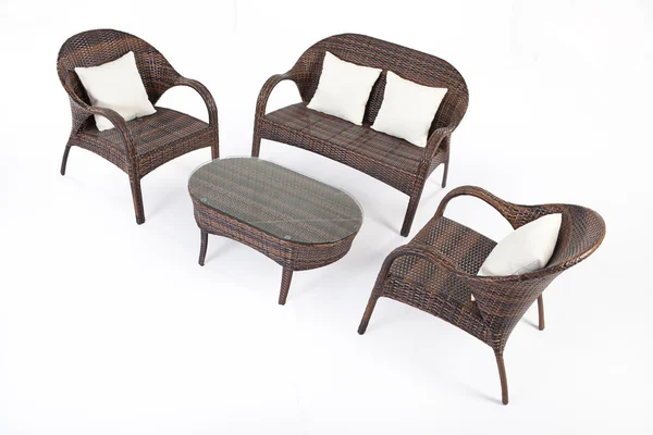 Suite Of Wicker Furniture — Stock Photo, Image