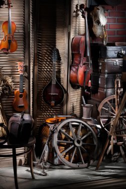 Müzik aletleri ile natürmort