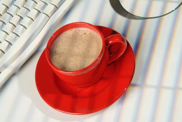 Kaffee und Computer — Stockfoto