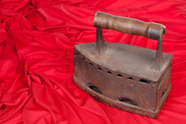 Ancient Iron And Red Fabric — Stock Photo, Image