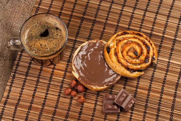 Café, pain et chocolat — Photo