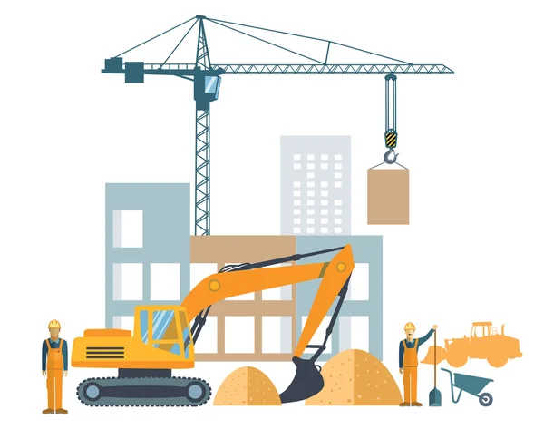 Building project, construction site — Διανυσματικό Αρχείο