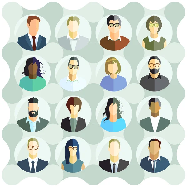 Personnes Portrait, groupe gens d'affaires — Image vectorielle