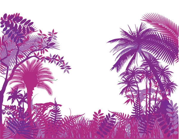 Тропічні джунглі, екзотичні, тропічні ліси — стоковий вектор