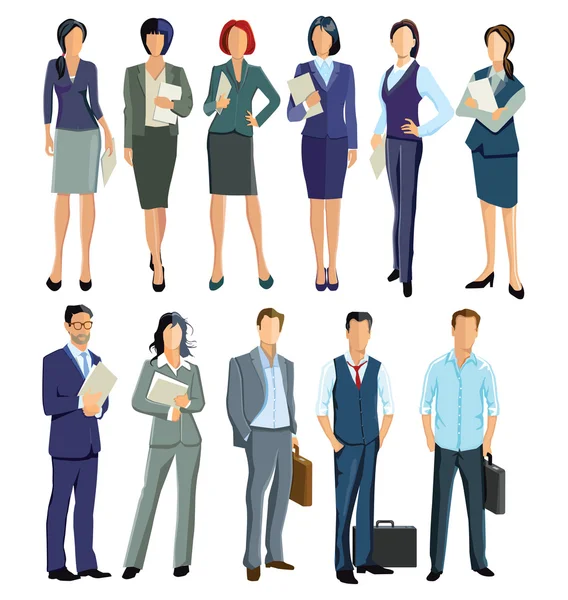 Eleven employees and businessmen — Stock Vector